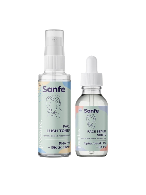 

Sanfe Prep Your Skin Kit - Face Lush Toner & Face Serum Shots, Green