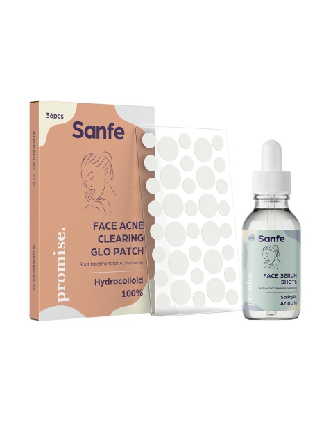 

Sanfe Set of Promise Face Acne Clearing Glo Patch & Face Serum Shots, White