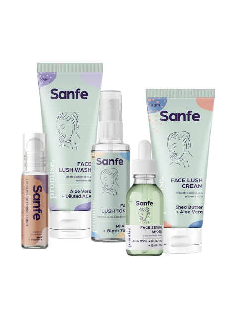 

Sanfe Set of 5 Sandwich Skincare Regime for Glowing Skin, Green