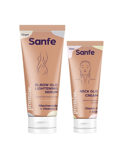 

Sanfe Set of Promise Elbow Glo Lightening Serum & Neck Glo Cream, Brown