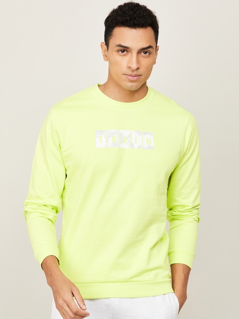 

Kappa Men Lime Green Printed Sweatshirt