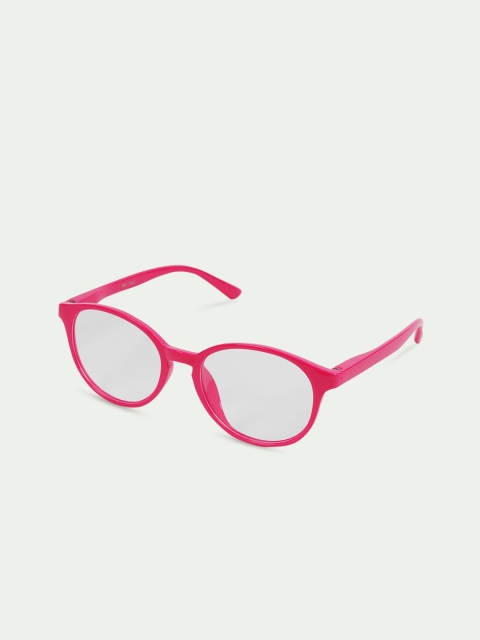 

FUZOKU Unisex Transparent & Pink Full Rim Oval Frames