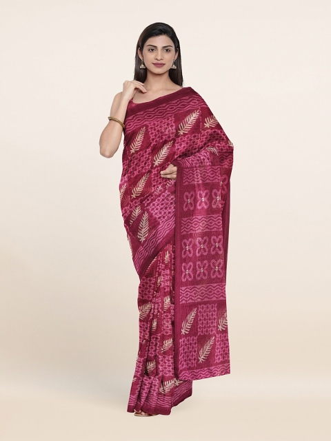 

Pothys Purple & Off-White Abstract Printed Saree