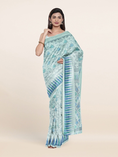 

Pothys Blue & White Floral Printed Saree