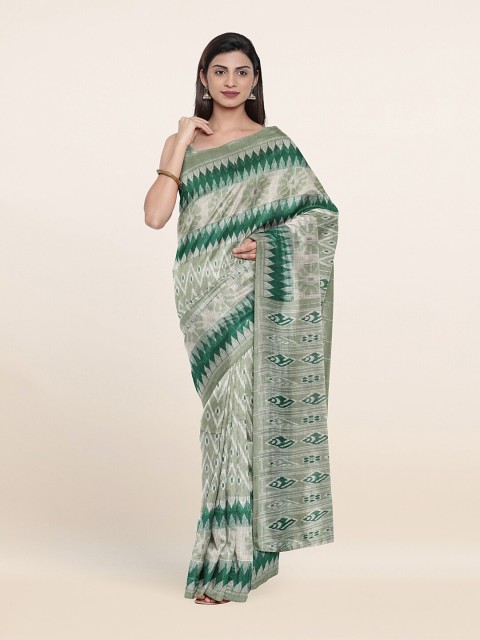 

Pothys Green & Grey Printed Saree