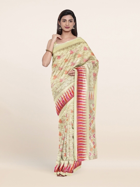 

Pothys Yellow & Red Paisley Printed Saree
