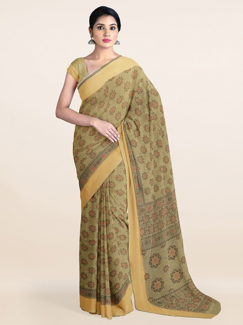 

Pothys Green Floral Printed Zari Saree