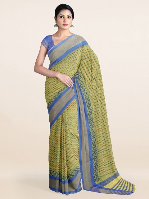 

Pothys Green & Blue Ethnic Motifs Printed Saree