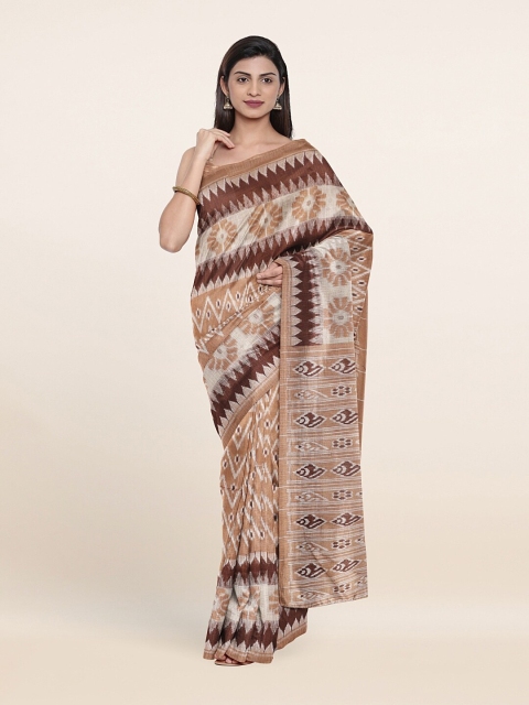 

Pothys Brown & White Woven Design Saree