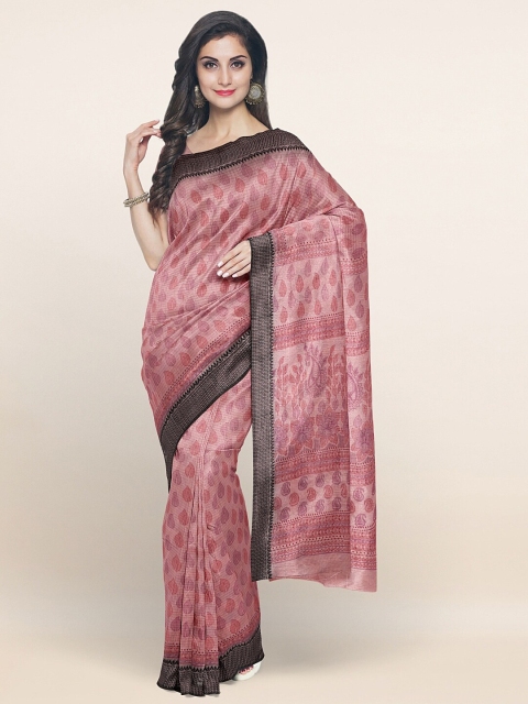 

Pothys Pink Ethnic Motifs Printed Saree
