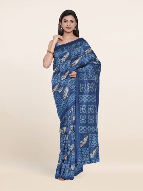 

Pothys Blue & Beige Batik Printed Saree