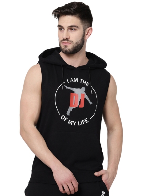

djbravo 47 Men Black Printed Hooded Sweatshirt