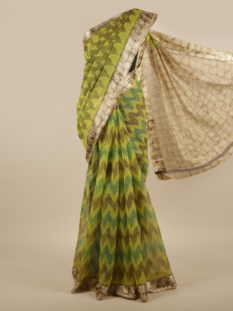 

Pothys Green & Blue Printed Saree
