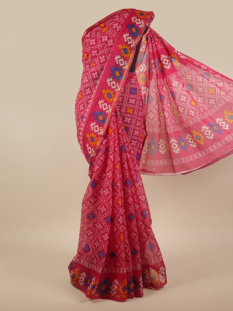 

Pothys Pink & White Floral Printed Saree