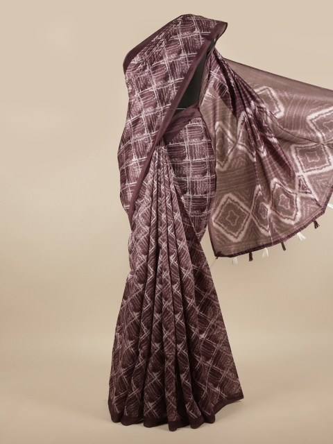 

Pothys Purple & White Batik Saree