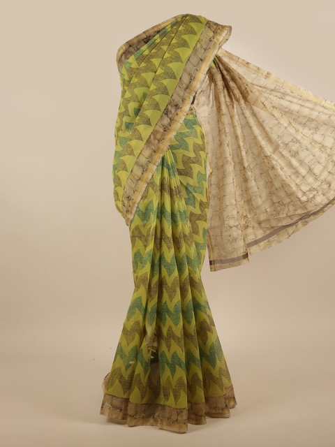 

Pothys Green & Beige Printed Saree