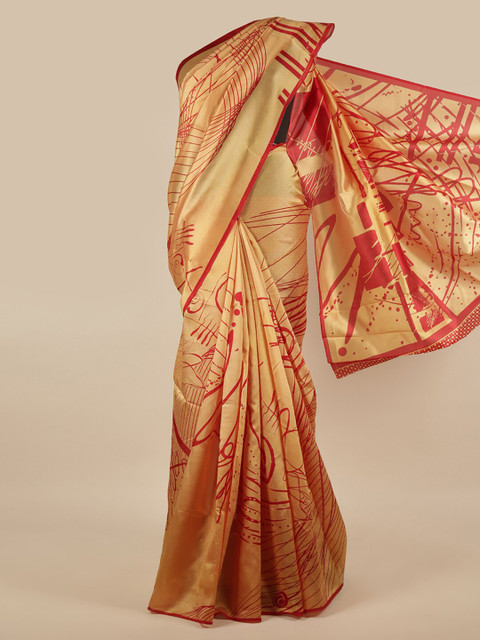 

Pothys Yellow & Red Printed Saree