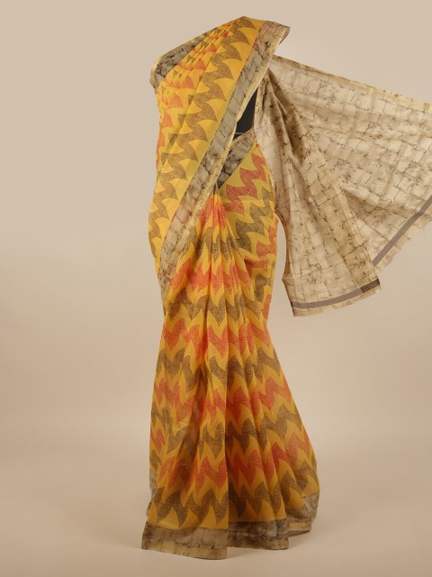 

Pothys Yellow & Red Printed Saree