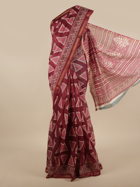 

Pothys Purple & White Batik Printed Saree