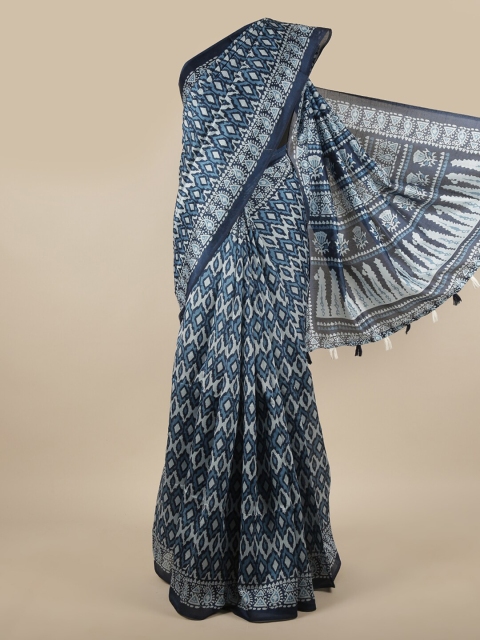 

Pothys Blue & White Floral Saree