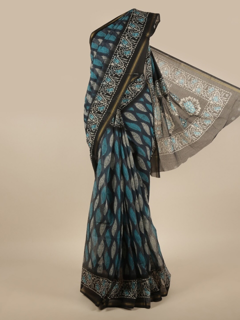 

Pothys Blue & Black Floral Saree