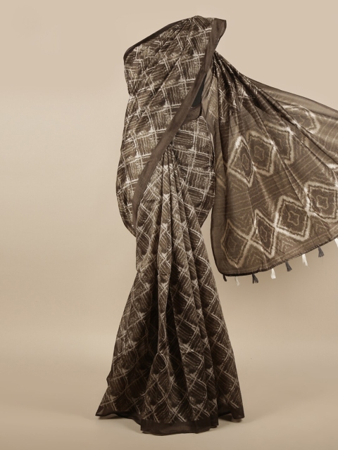 

Pothys Grey Geometric Printed Cotton Blend Saree