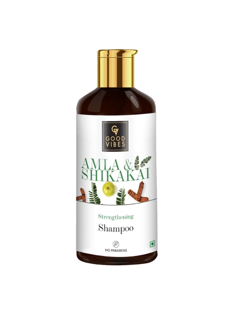 

Good Vibes Amla & Shikakai Strengthening Shampoo with Aloe Vera 300 ml, White