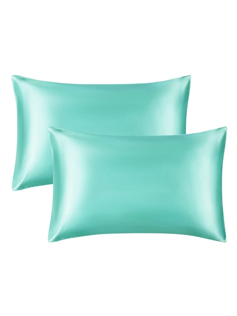 

Tormeti Turquoise Blue Set of 2 Satin Pillow Covers