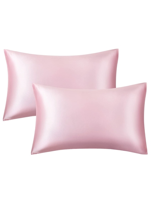 

Tormeti Set of 2 Pink Satin Pillow Covers