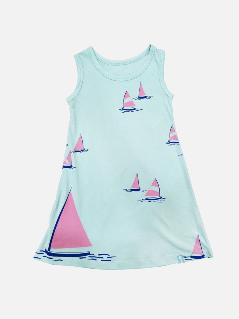 

You Got Plan B Girls Blue Pure Cotton A-Line Dress