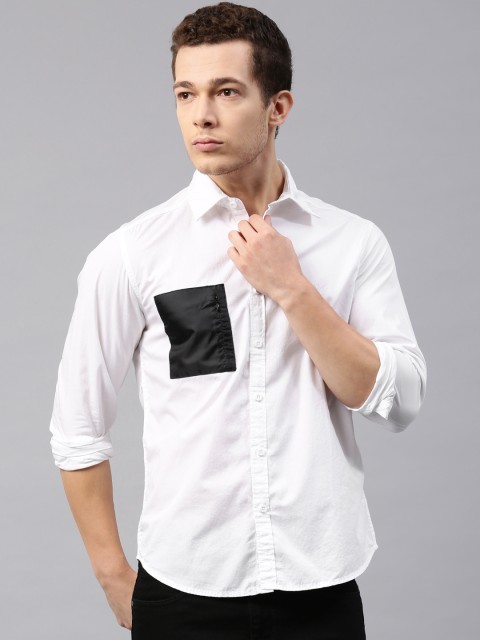 

HRX by Hrithik Roshan Men White Regular Fit Solid Casual Shirt