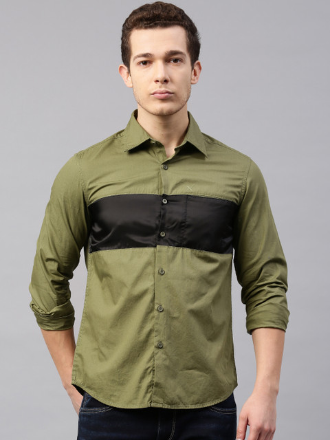 

HRX by Hrithik Roshan Men Green Regular Fit Solid Casual Shirt