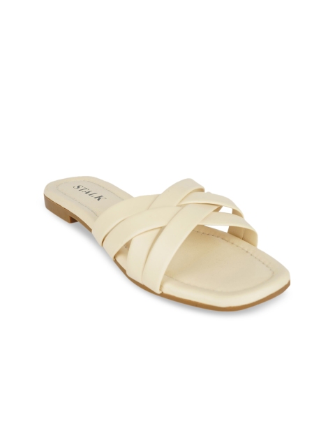 

STALK Women Beige Open Toe Flats