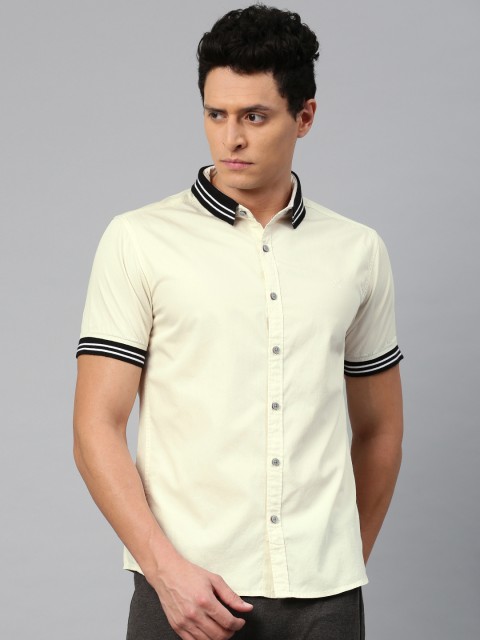 

HRX by Hrithik Roshan Men Beige Regular Fit Solid Casual Shirt