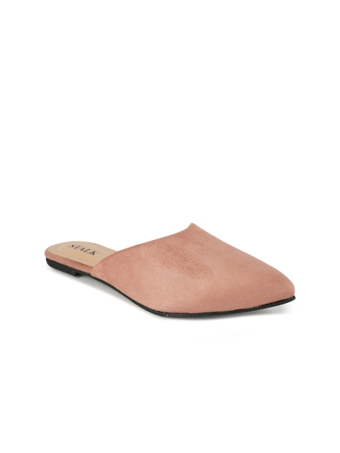 

STALK Women Peach-Coloured Mules Flats