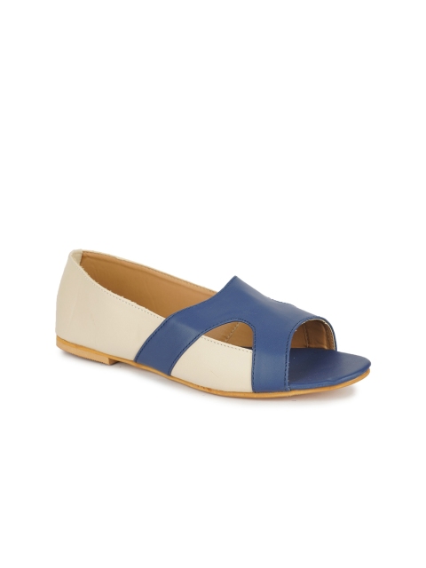 

STALK Women Blue Colourblocked Open Toe Flats