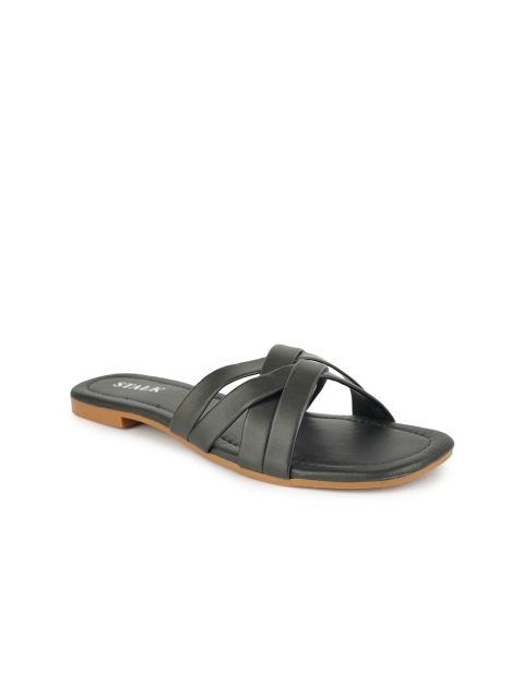 

STALK Women Black Open Toe Flats