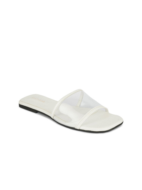 

STALK Women White Open Toe Flats