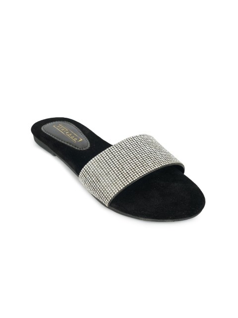 

STALK Women Silver-Toned Embellished Open Toe Flats