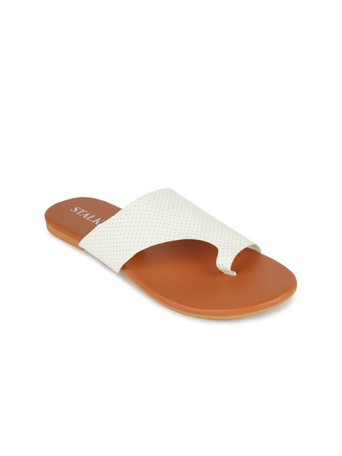 

STALK Women White One Toe Flats