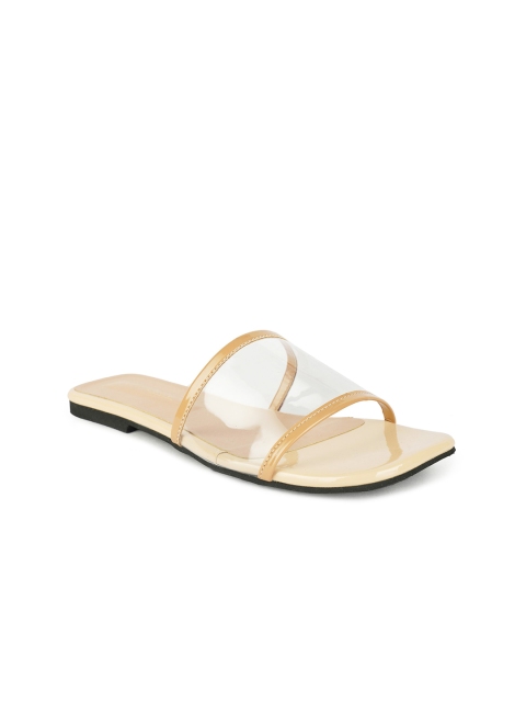 

STALK Women Beige & Transparent Open Toe Flats