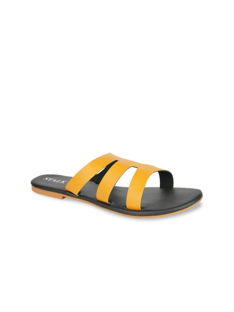 

STALK Women Mustard Open Toe Flats