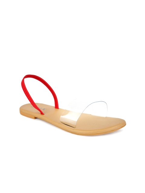 

STALK Women Transparent & Red Open Toe Flats