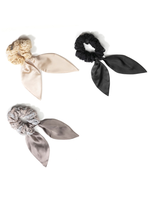 

MASQ Women Set of 3 Black & Beige Hair Accessory Set