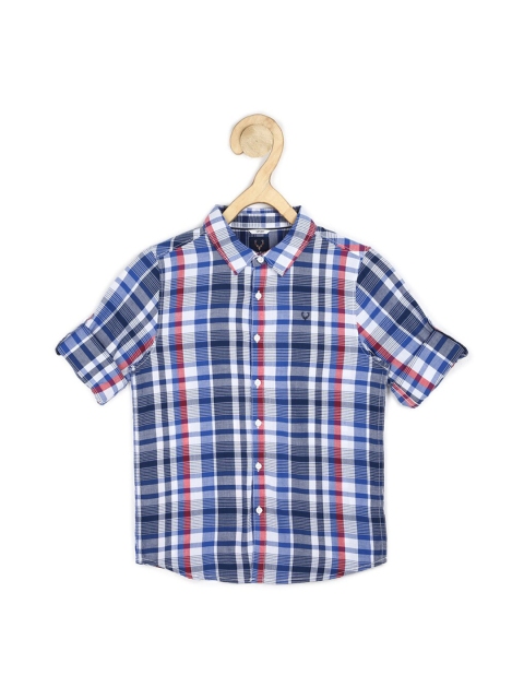 

Allen Solly Junior Boys Navy Blue Slim Fit Checked Casual Shirt