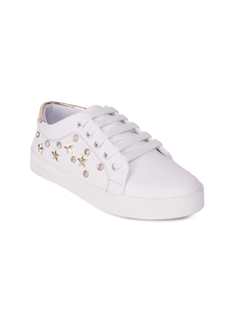 

Sanhose Women White Embellished Sneakers