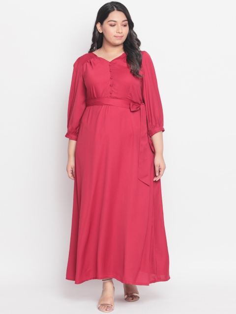 

Amydus Woman Pink Plus Size Crepe Maxi Dress