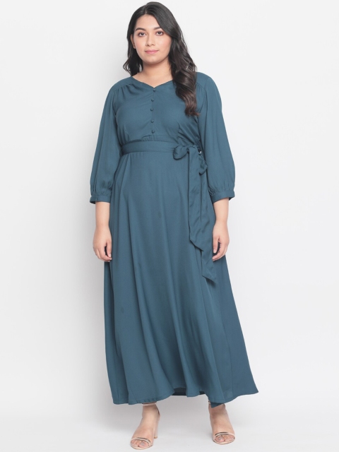 

Amydus Blue Crepe Maxi Dress