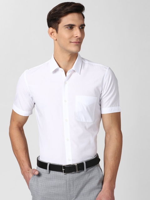 

Peter England Men White Slim Fit Solid Formal Shirt