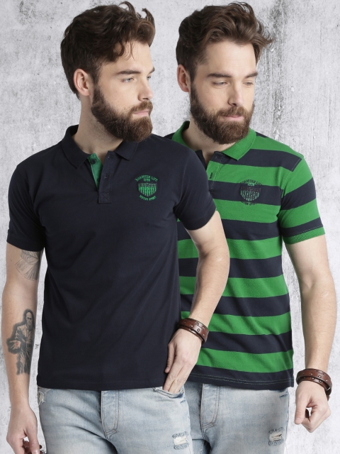 

Roadster Pack of 2 Polo T-shirts, Navy blue